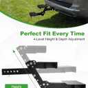 Hitch Step 2 Inch Receiver for SUV Truck RV, Heavy Duty 2 Step Dog Stairs with Adjustable Height, Foldable Dog Stairs & Dog Car Steps, Universal Trailer Hitch Step & Tow Hitch Step