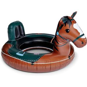 Heavy Duty River Tube, Inflatable Raft for Floating River, Float with Drink Holder, Grab n' Latch Rope, and Comfy Mesh Seat - Bronco