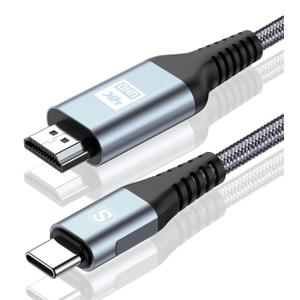 USB C to HDMI Cable 20ft, 4K High-Speed USB Type C to HDMI 2.0 Braided Cord Thunderbolt 4/3 Compatible for iPhone 17 16 15 Pro Max,MacBook iPad Pro/Air,Samsung S26 S25 S24 S23 Surface Switch iMac XPS