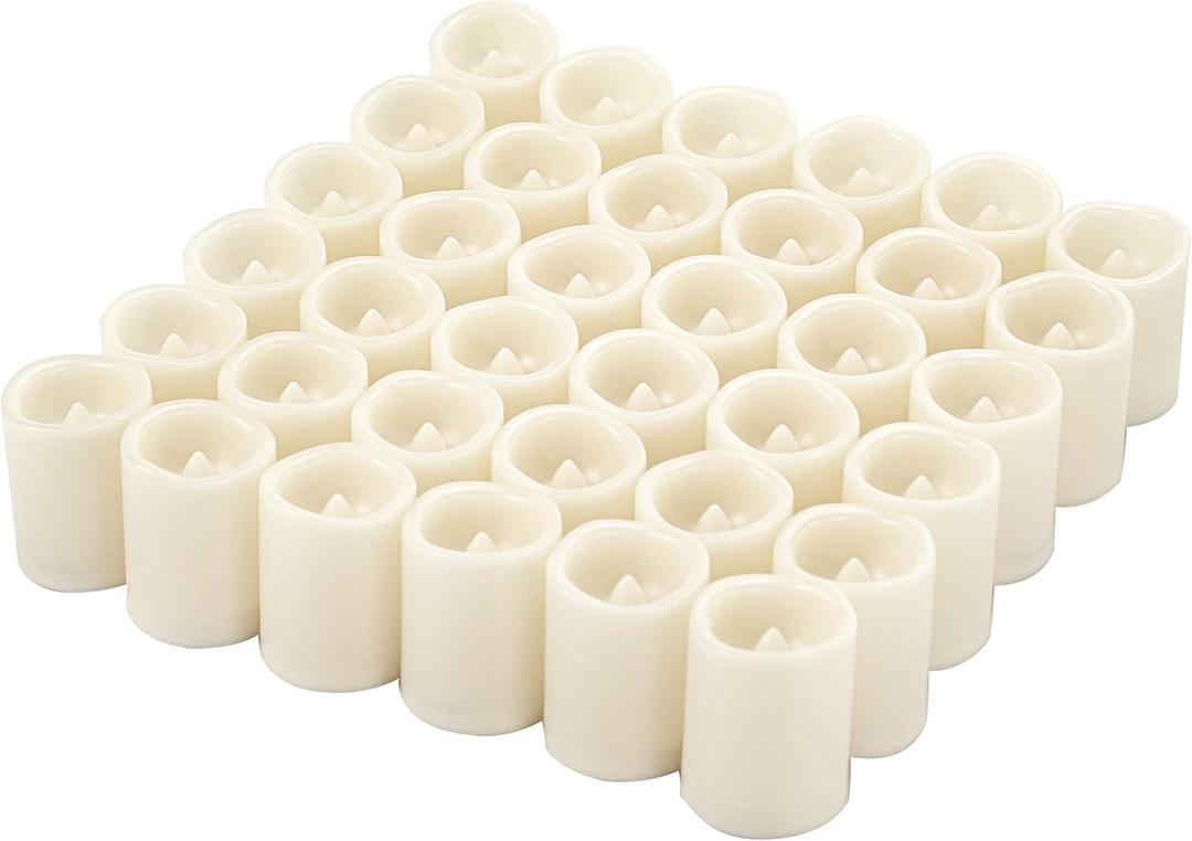 Battery Operated Flameless Votive Tea Lights Realistic Bright Flickering Electric Fake Tealight LED Candles Halloween Pumpkin Christmas Wedding Party Festival Celebration Tabletop Decorations 36 Pack
