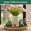 Gerrii Large Easter Bunny Decor 3 Pcs Rabbit Figurines - 5.9" Vintage Resin Bunny Statues for Home Spring Decor Tabletop Centerpiece Farmhouse Indoor Decoration Gift(Bronze)