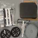 Shower Chair with Wheels 4 in 1 Folding Padded Bedside Commode Wheelchair Height Adjustable Detachable Bucket with Wheels Lifting Armrests Flip-up Footrest for Elderly Disabled (Black)