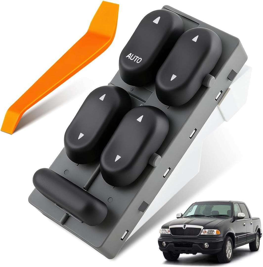 Power Window Switch Fit for Ford F250/F350 Super Duty, Excursion, Expedition (1999-2001), Lincoln Navigator (1999-2002), Lincoln Blackwood 2002 Front Left Driver Side, Replaces XL1Z14529BA