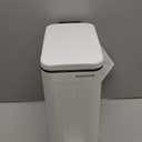 SONGMICS Bathroom Trash Can, 1.6-Gallon (6 L) Trash Bin with Lid, Slim for Small Spaces, Stainless Steel Garbage Can, Soft Close, White ULTB563W02