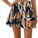 BEAUDRM Women's Flowy Shorts Beach Vacation Summer High Waist Wide Leg Casual Dressy Shorts, M