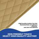 Car Center Console Cover, Car Arm Rest Cover with Side Storage Bags, 7.8In x 12.1In Universal for Most Cars, Trucks and Vans (Beige)