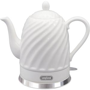 Ceramic Electric Kettle - 50oz electric tea kettle, 1500W Fast rapid boil, Cordless LED Indicator, Auto Shut-Off & Boil Dry Protection,Hot Water Boiler For Coffee & Tea,White
