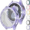 RICHONE [6 Pack] Bling Screen Protector for Samsung Galaxy Watch 7 40mm, Sparkly Rhinestones Soft Bumper Cases Galaxy Smart Watch7 Covers Accessories for Women Men (SM-L300, Samsung Watch 7 40mm)