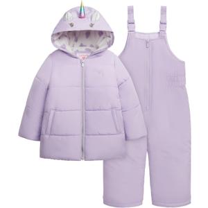 Carter's Girls' Heavyweight 2-Piece Skisuit Snowsuit, Purple Unicorn, 4T