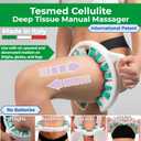 TESMED Cellulite Manual Massager Roller Made in Italy, Patented Cellulite Massage Tool, Fascia Blaster for Legs, Supports Lymphatic Drainage, Based on the CPM Convergent Pressure Method