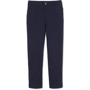 French Toast Boys' Adjustable Waist Straight Fit Stretch Twill Chino Pant, Navy, 12
