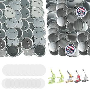 170 Sets Button Supplies, 58mm / 2.28 inch - Metal Blank Button Parts with Blank Paper for Pin Badge Maker Machine