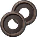 2 Pack Molded PU Ceiling Medallion for Light Fixtures and Ceiling Fans, 10"OD x 4"ID x 1"P Wood Grain Oil Rubbed Bronze