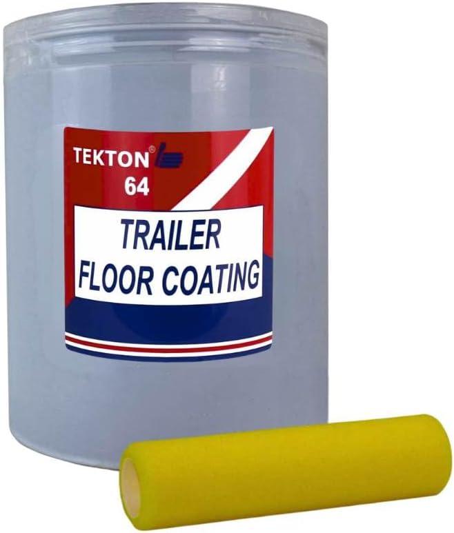 TK64 Roll On Application; Water Based Coating; Protects Wood Floors, Ramps and Walls; Non Skid Paint (1 Gallon, Gray with Foam Cover), 128 Fl Oz