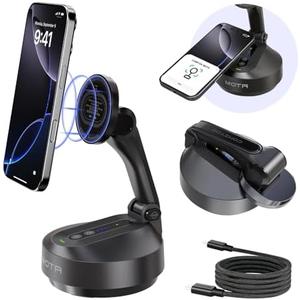 COMITOK Magnetic Auto Face Tracking Stand Tripod MOTA for iPhone Follows Your Movement Hands-Free Video Recording with 360 Degree Holder for Livestreaming, Vlog, Support Tiktok, YouTube - Black Missing Wire