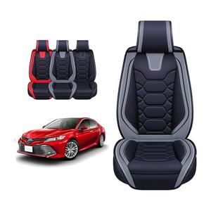OASIS AUTO Custom Fit Seat Covers Compatible with Toyota Camry (2012-2024) - Fits LE, SE, XLE, XSE, TRD & Hybrid - Waterproof Faux Leather Full Set (Gray)