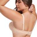 Lusait Strapless Bra Push Up Full Figure Underwired Convertible Multiway Beauty Back Bras for Women (Beige)