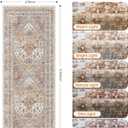 Runner Rug 2x6, Ultra-Thin Entryway Rug Non Slip Washable Rugs for Laundry Room, Runners for Hallways, Vintage Soft Rugs for Living Room, Kitchen, Bedroom(Orange,2'x6')