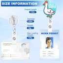 3 x Silly Goose Blue Badge Reel with Swivel Alligator Clip ID Badge Holder Funny Glitter Badge Reel Retractable Clip for RN LPN CNA Nurse Doctor Assistant Medical Staff