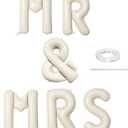 40 Inch Beige MR & MRS Balloons for Wedding Decor, Large Cream Mr and Mrs Foil Balloon Letter, Ivory White Sand Mr to Mrs Banner Sign for Bride Groom Engagement Couple Sweetheart Party Decorations