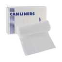 Boardwalk 16 Gallon High-Density Can Liners - 1000 Count Bulk Commercial Trash Bags, 6 Micron Star-Seal, Coreless Perforated Roll, Clear (24"x33")