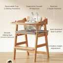 ONTHEWEI Wooden Baby High Chair for Babies, Toddler & Adult Up to 330Lbs, Anti-Tip Adjustable High Chair with Detachable Tray, Baby Sets, Soft Cushion, Ergonomic & Easy Clean
