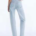 Womens Jeans High Waisted Straight Leg Stretchy Jeans Trendy Wide Leg Casual Fit Denim Pants (Blue)