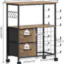 Storage Cart Compatible with Cricut, Roll Holders with 2 Drawers, Rolling Craft Cabinet Table for Accessories Holder,Tool Hook for Craft Room Home