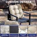 IASEAHK Outdoor Chair Cushions Set of 2, 19" x 19" x 5", Waterproof Outdoor Seat Cushions for Patio Furniture, Fade-Resistant Patio Chair Cushion, Dining Wicker Chair Pads for Porch Garden, Beige
