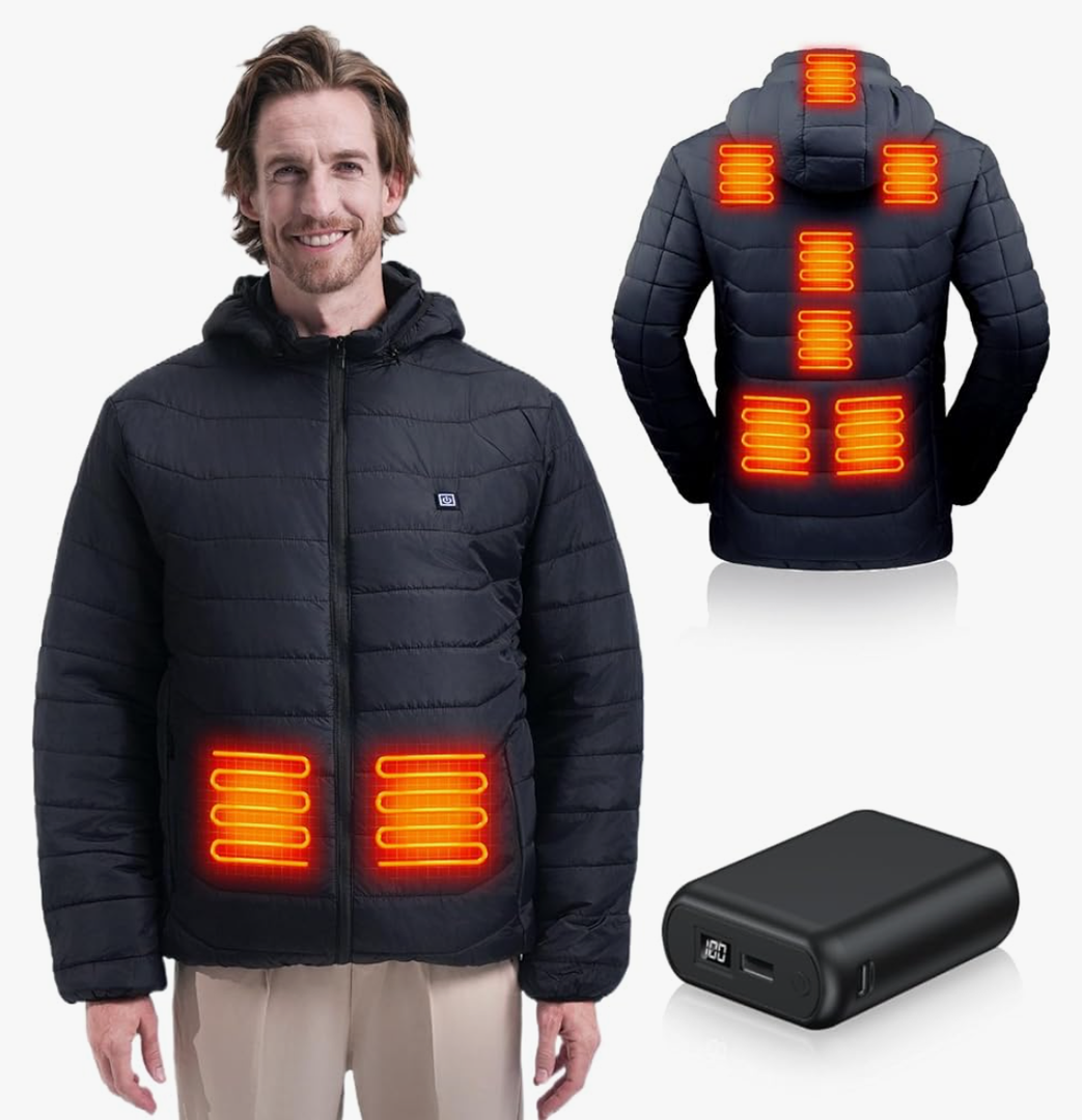 Heated Jacket for Men with 20000mAh Battery Pack, Mens Electric Heating Coat, Thermal Winter Heated Clothing