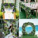 JUSTOYOU 2 Pack (15.8FT) Fake Rose Garland, Artificial Roses Vines Flower Garland Hanging Floral Vine Wedding Home Backdrop Party Arch Arrangement Decoration