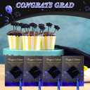 4 x 24 Pack Graduation Congratulation Cards with Grad Cap Pop up Appreciation Cards Gold Print Congratulation Motivational Graduation Gift for College High School Grad Party Supplies(Black,Blue)