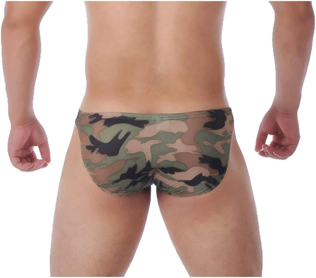 S Forever Men's Sexy Camo Bikini Underwear Low Rise Camouflage Briefs, XL