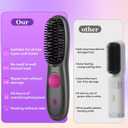 Go Brush Pro,2026 New Cordless Straight Hair Brush, Portable Scald-Proof Mini Straight Hair Comb with Three Temperature Settings and LED Display Screen, Quickly Heating Travel Hair Brush (Dark Black)