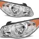 AUTOSAVER88 Headlights Assembly Compatible with 2007 2008 2009 2010 Elantra 07 08 09 10 Replacement Headlamp Chrome Housing Amber Reflector Clear Lens (Not Fit Hatchback Model)