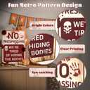 4 x Halloween Decorations Metal Signs, 7.8 x 11.8 Retro Chic Funny Halloween Decor Signs for Outdoor Yard or Indoor, No Trespassing We're Tired of Hiding The Bodies