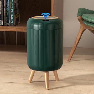 Bathroom Trash Can Automatic Touchless, 3 Gallon Smart Motion Sensor Garbage Can with Lid Electric Small Mini Trash Garbage Bin for Kitchen, Office, Toilet, Bedroom Diaper Trash Cans-Green