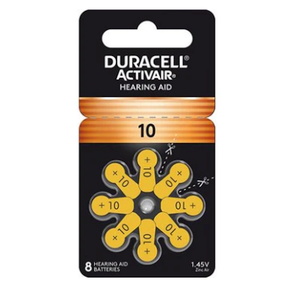 6 Duracell Hearing Aid Batteries Size: 10