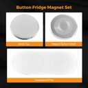 BEAMNOVA 100 Sets 58mm / 2.28 in (Approx. 2-1/4 inch) Button Magnet Supplies for Button Maker Machine, Round Metal Pin Maker Blanks, for DIY Crafts, Gifts, Market Booths (Machine NOT Included)