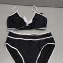 Blooming Jelly Womens High Waisted Bikini Set Tie Knot High Rise Two Piece Swimsuits Bathing Suits (X-Large, New Colorblock Black)