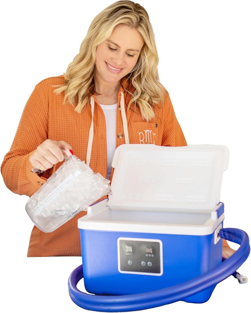 Brace Direct Blue Ice Cold Therapy Machine  Cryotherapy for Pain Relief  Ice Machine for Knee After Surgery, Back, Shoulder, Hip, and Ankle  Cold Compression for Arthritis and Post-Surgery Relief
