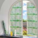 COUNTEWOL 3D Rainbow Stained Glass Window Film with Green Plants Static Cling No Adhesive Privacy Decor for Home Office (Rainbow Ivy, 35.4 x 78.7 Inch) 4 Pack