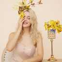 Gionforsy Butterfly Fascinator Headband Monarch Butterfly Headband Crown Tea Party Halloween Costume Headpiece (Yellow)