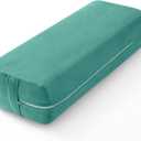 Wellsin Rectangular Yoga Bolster - Meditation Pillow with Washable Suede Cover, 27"X10" X5.5" (Green)