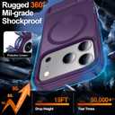 MOZOTER for iPhone 17 Pro Max Case with Kickstand,[Compatible with MagSafe] [12FT Military Grade Protection] Slim Translucent Matte Shockproof Phone Case,6.9",Purple