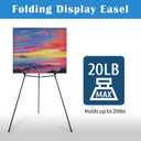 Falling in Art 70" Adjustable Aluminum Display Easel Stand 4 Pack, Versatile Presentations Tripod Easel Stand, Lightweight and Sturdy for Art Shows, Exhibitions, and Studios, Holds 20 lbs