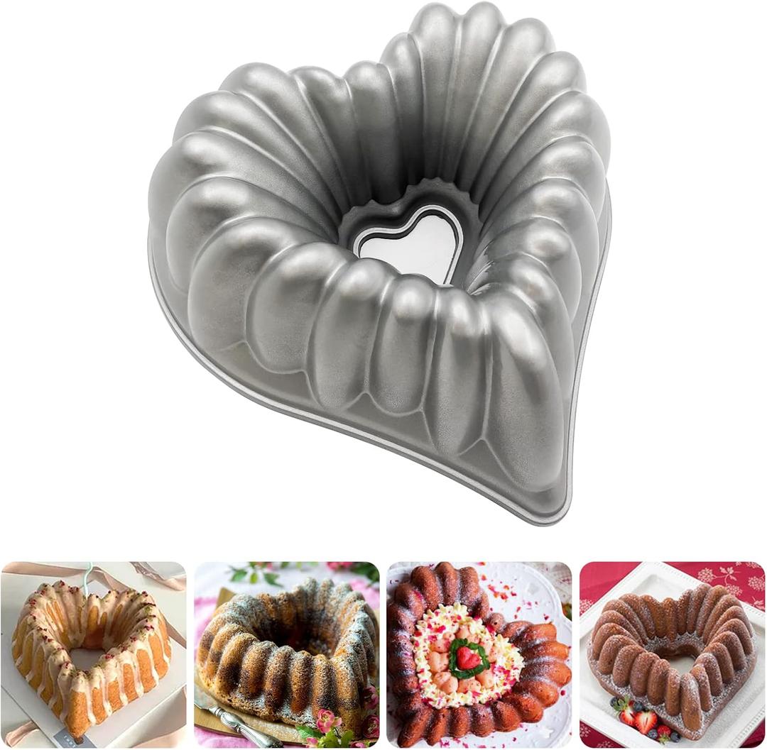 Charlotte Cake Mold Aluminum Kitchen Accessories Decoration Christmas Wedding Family 3D Charlotte Cake Pan (Love heart shape)