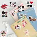 2 x 108 PCS Downtown Girl Stickers Aesthetic Sticker for Adults Downtown Girl Party Favors Red Aesthetic Vinyl Waterproof Stickers for Water Bottles