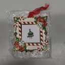 2025 Christmas Ornaments 2 inch Picture Frame Metal Hanging Pendant for Tree Small Decorative Keepsake, Display Photo for Baby and Pet (Crystal Ball Silver(2025))