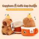 Ditucu Coffee Cup Capybara Plush 9 inch Cute Capibara Stuffed Animal Soft Plushies Toys Gifts for Kids Adults Brown
